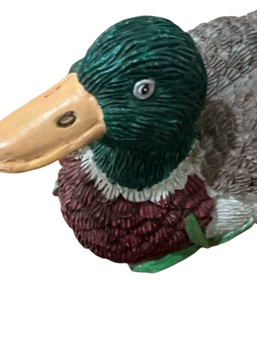 🦆VTG 90s Russ Reel Life Mallard Duck Decorative Statue Office Paperweight Decor
